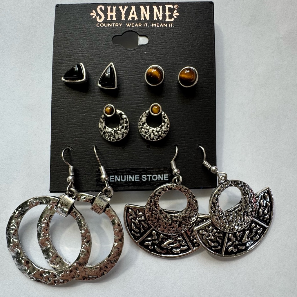 Shyanne Silver Crescent And Hoop Earrings 24$